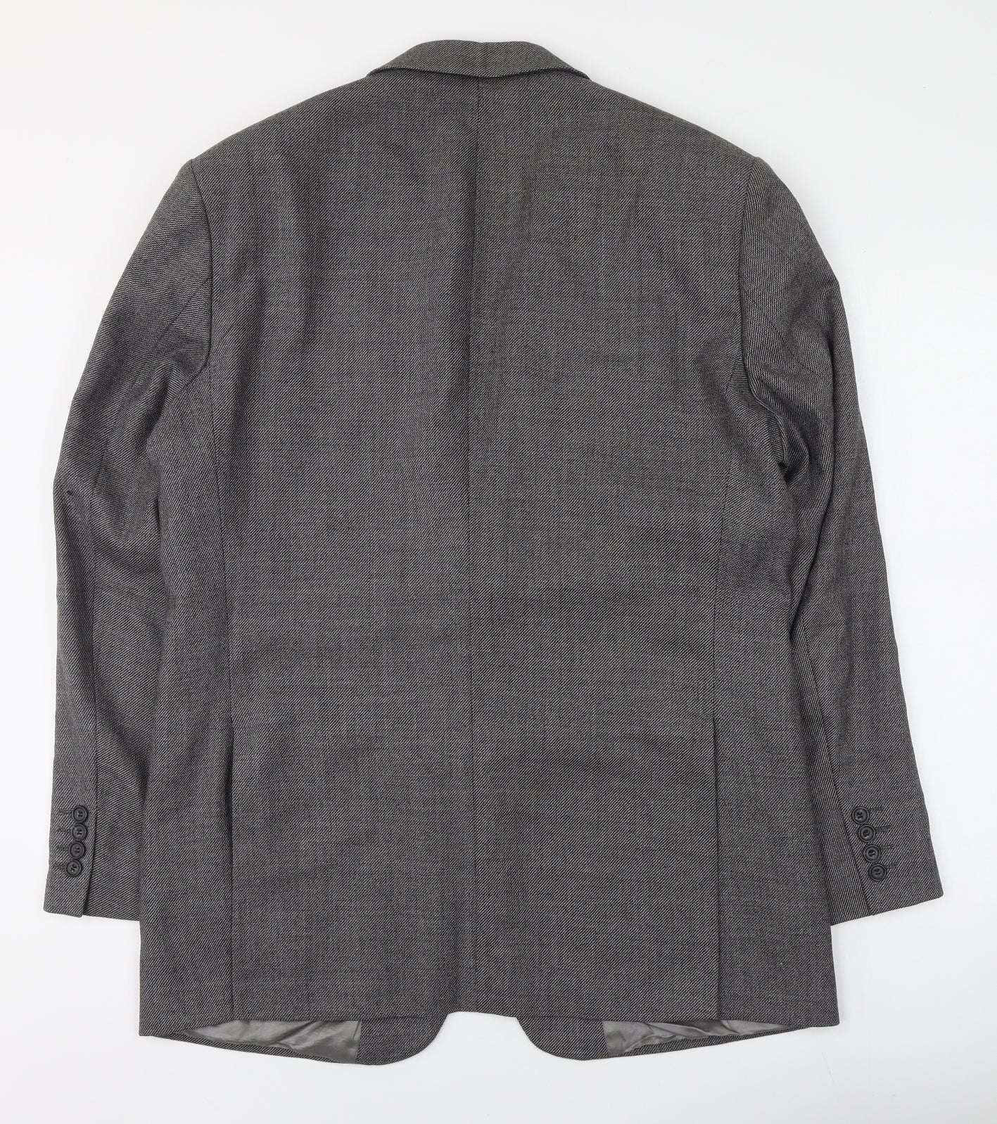 Marks and Spencer Mens Grey Herringbone Wool Jacket Suit Jacket Size L