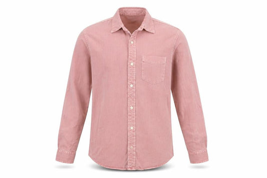 Pull&Bear Mens Pink Cotton Button-Up Size S Collared Button