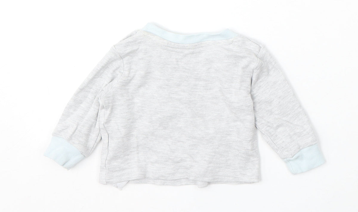 Pure Baby Boys Grey Cotton Pullover Jumper Size 0-3 Months Snap - Elephant Dream Big