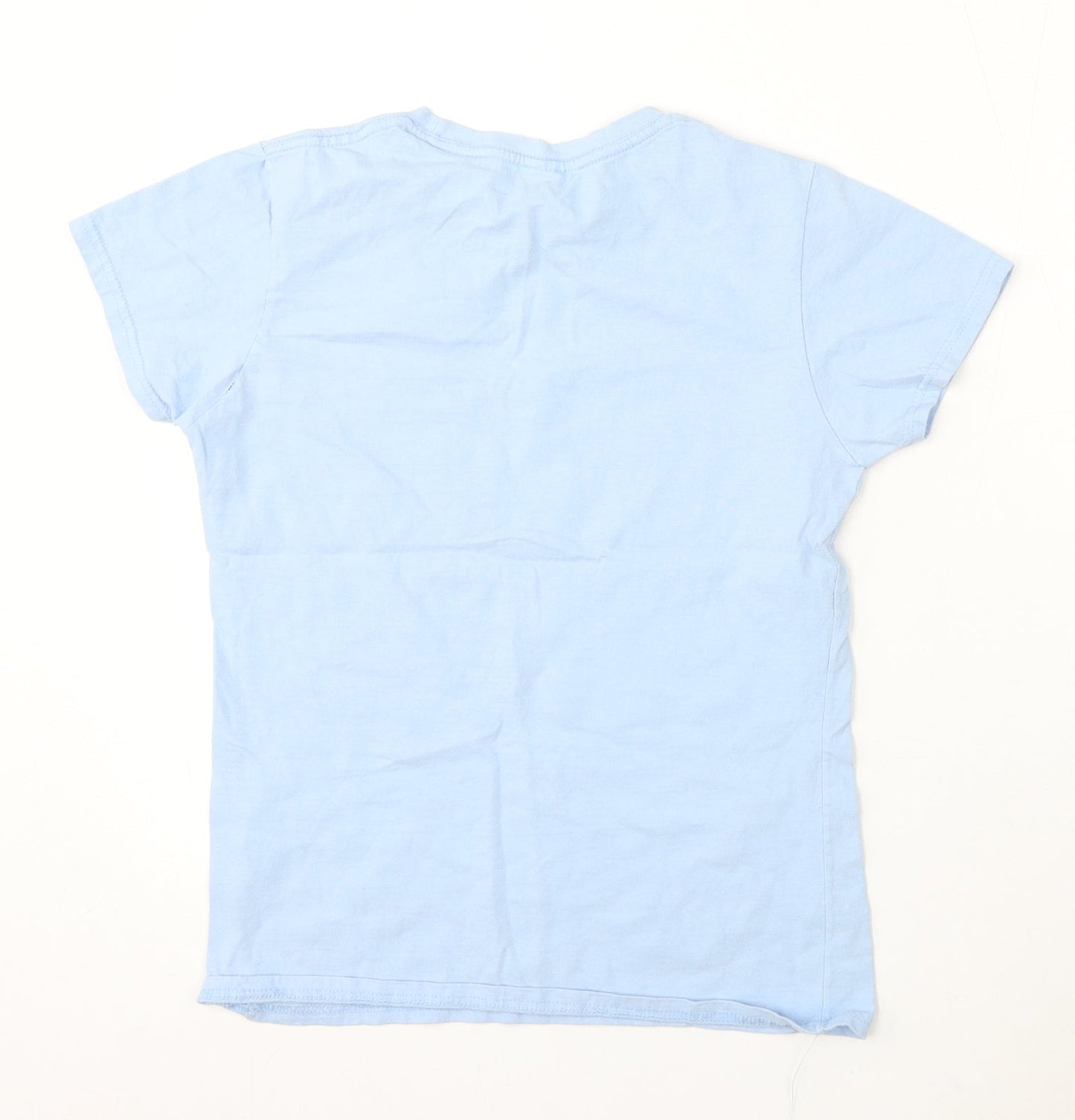 Preworn Womens Blue Cotton Basic T-Shirt Size S Round Neck - Manic Mumday