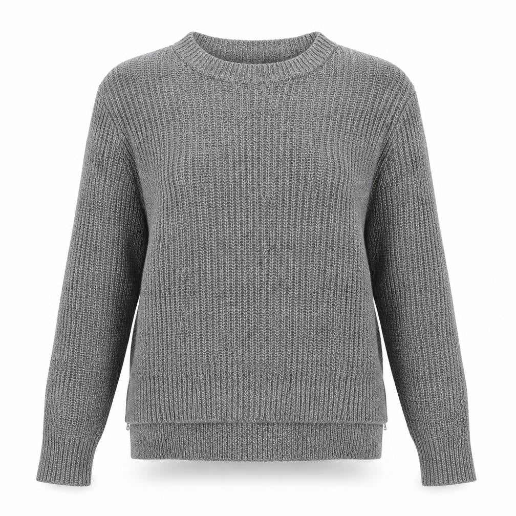 H&M Womens Grey Round Neck Acrylic Pullover Jumper Size M