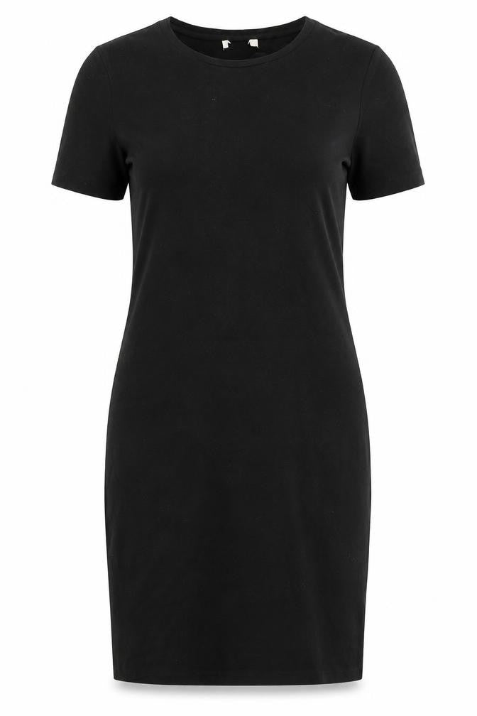 H&M Womens Black Polyester Bodycon Size M Round Neck Zip