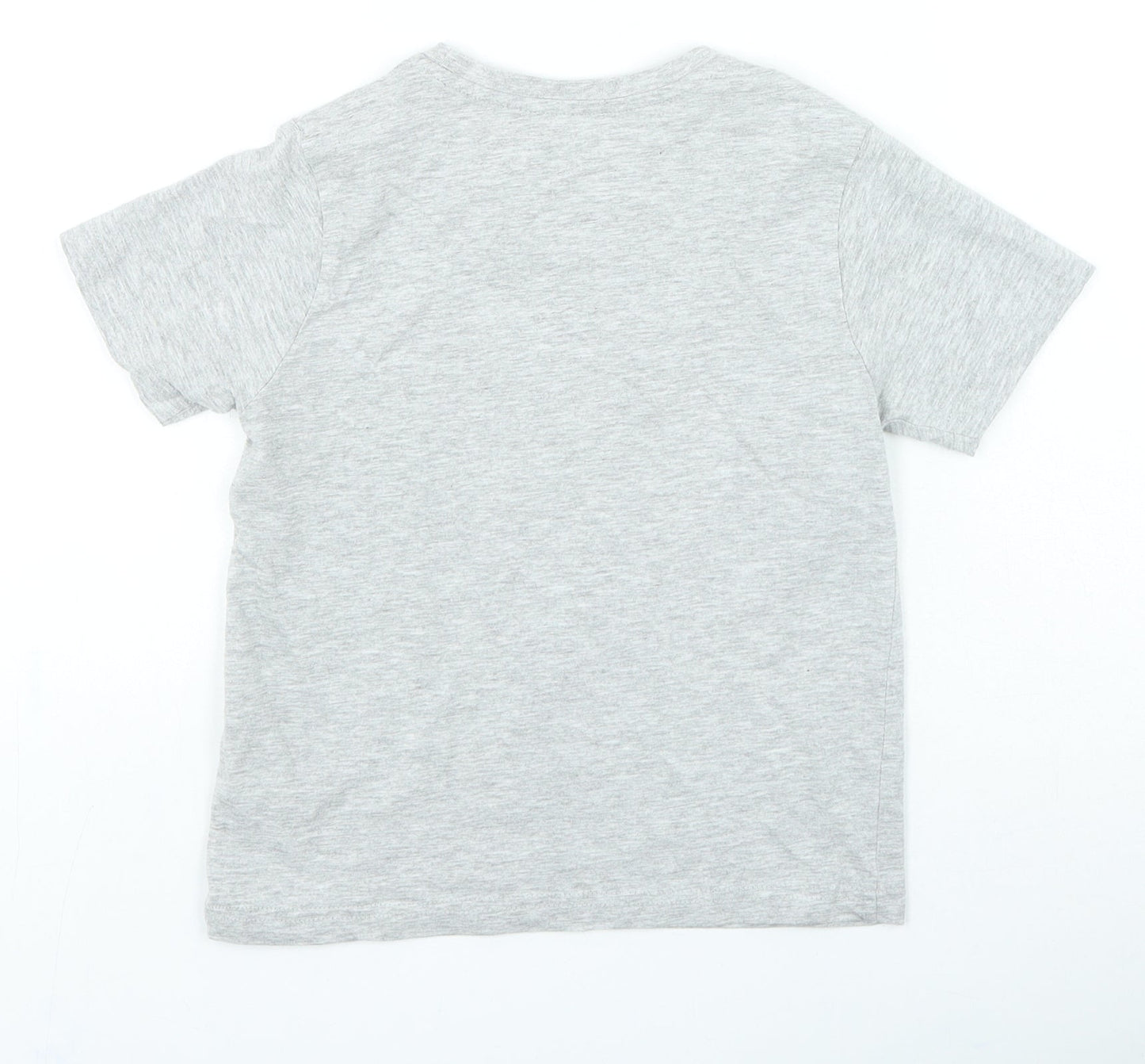 Primark Boys Grey Cotton Basic Casual Size 6-7 Years Round Neck Pullover - Dinosaur
