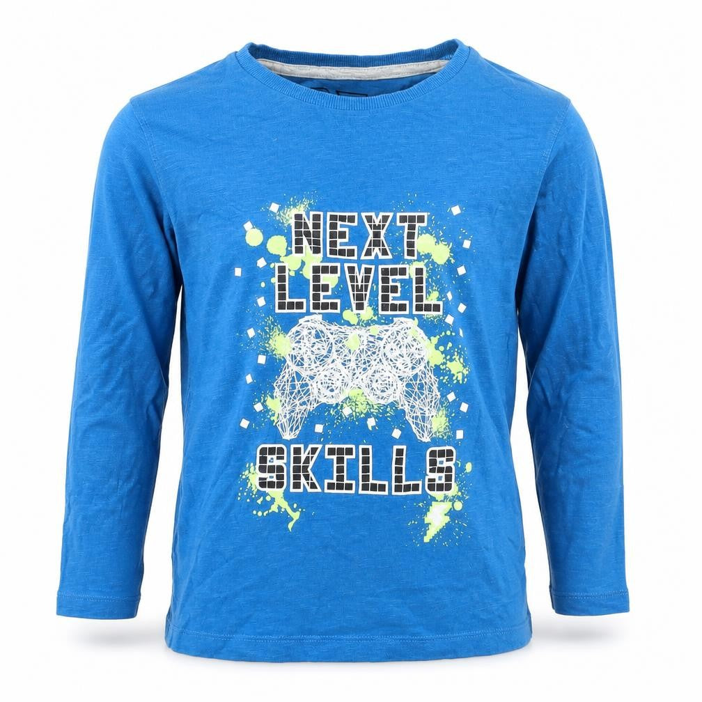 urban dept Boys Blue Geometric Cotton Basic Casual Size 7 Years Round Neck Pullover - Next Level Skills