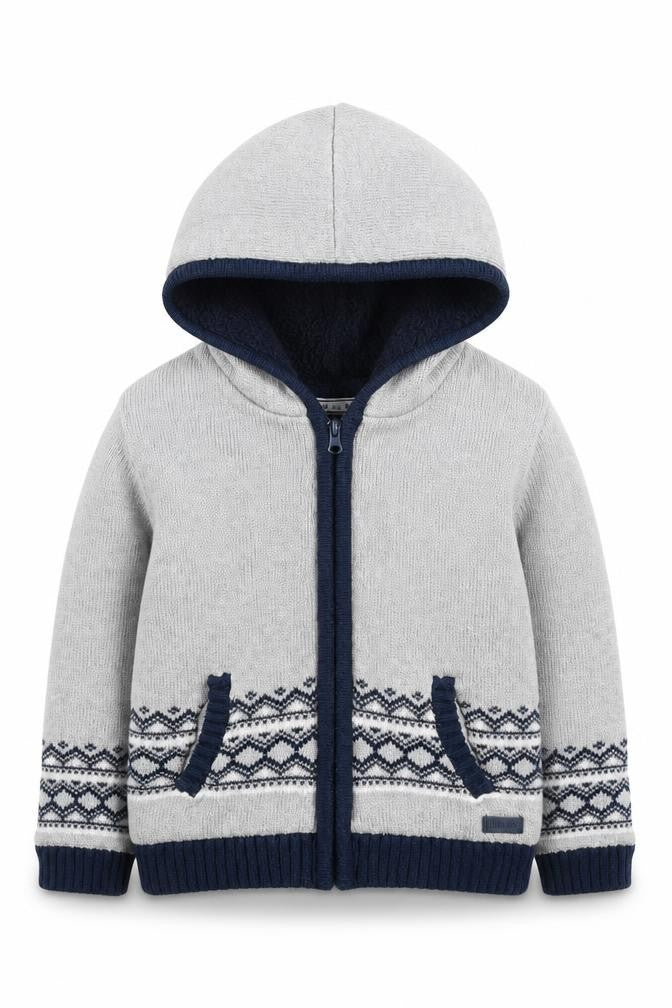 mini bol Boys Grey Geometric Jacket Size 3 Years Zip