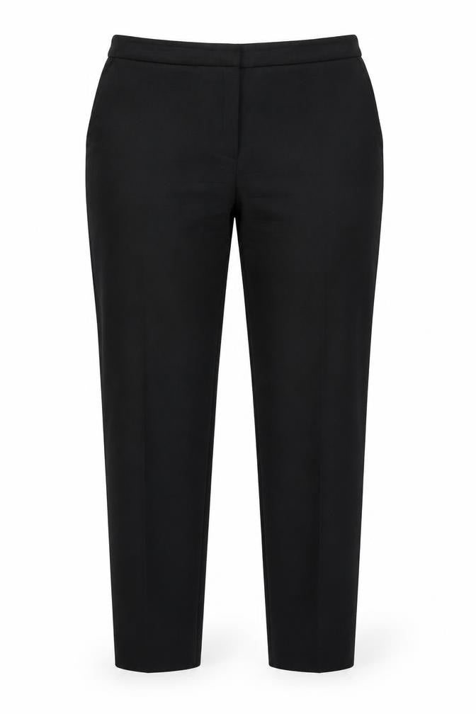 Dunnes Stores Womens Black Geometric Polyester Trousers Size 12 L26 in Regular Zip