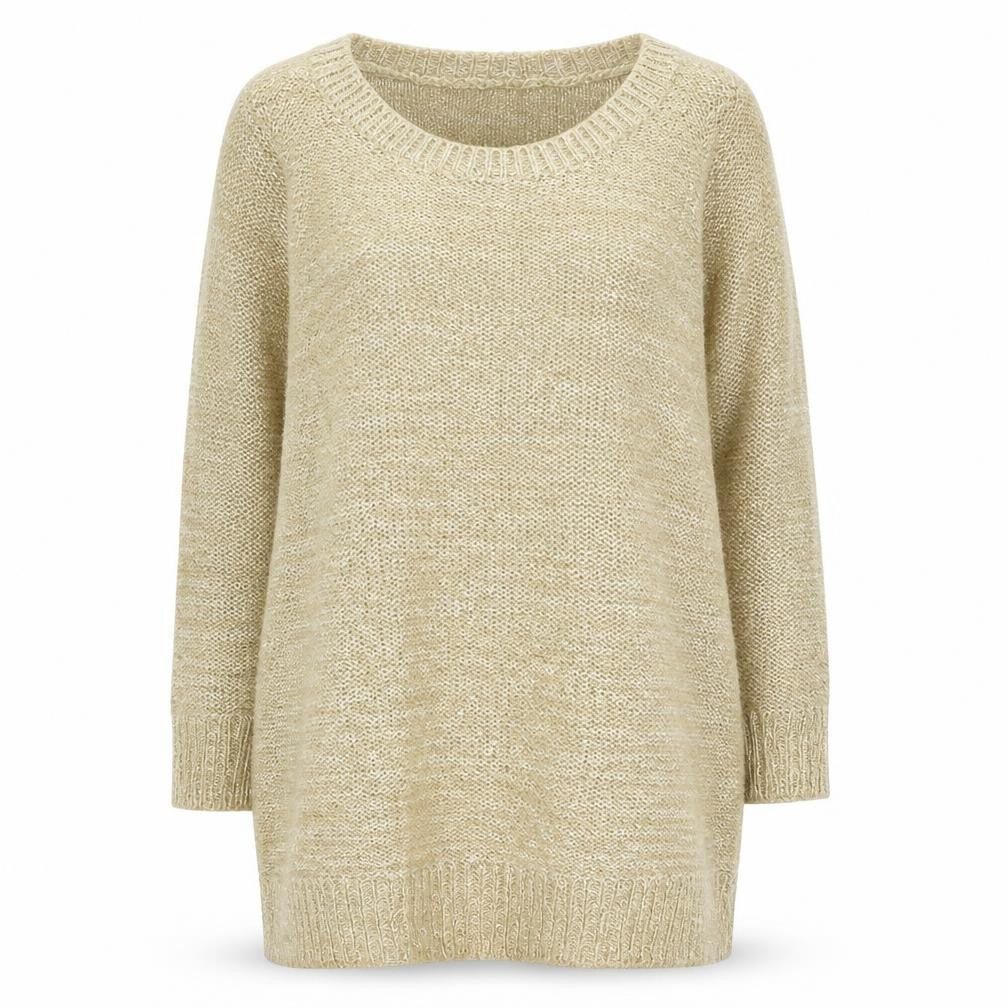 F&F Womens Gold Round Neck Polyester Pullover Jumper Size 14