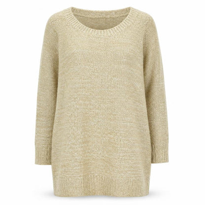 F&F Womens Gold Round Neck Polyester Pullover Jumper Size 14