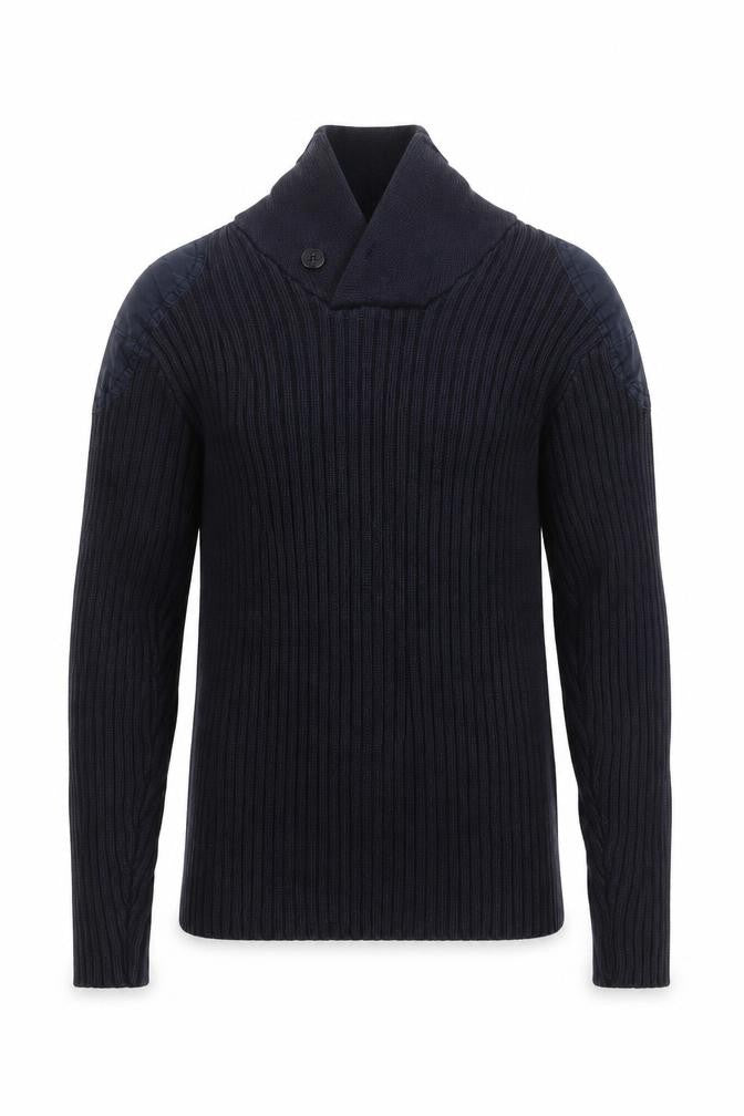 H&M Mens Blue High Neck Cotton Pullover Jumper Size M