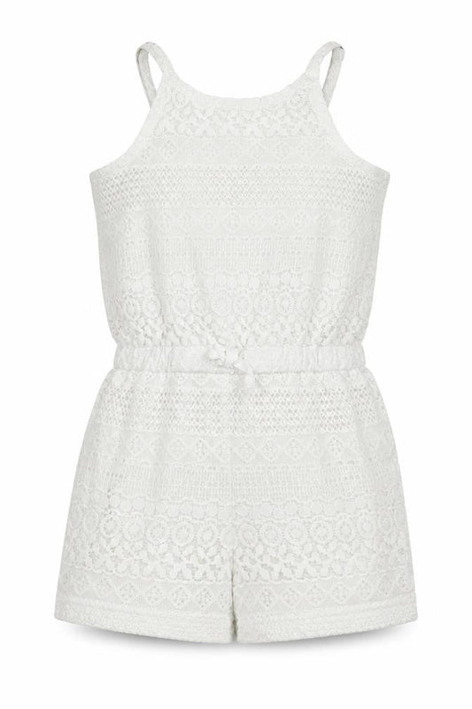Gap Girls White Geometric Cotton Playsuit One-Piece Size 8-9 Years Pullover