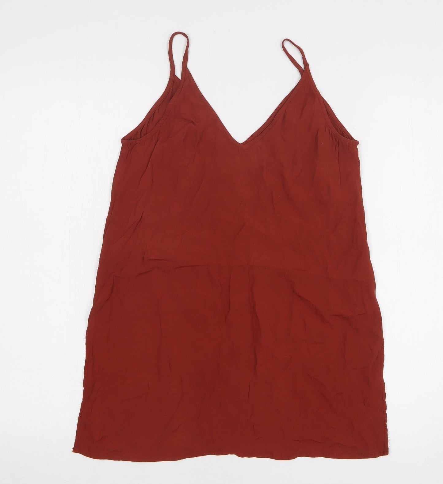 New Look Womens Orange Viscose Camisole Tank Size 8 V-Neck