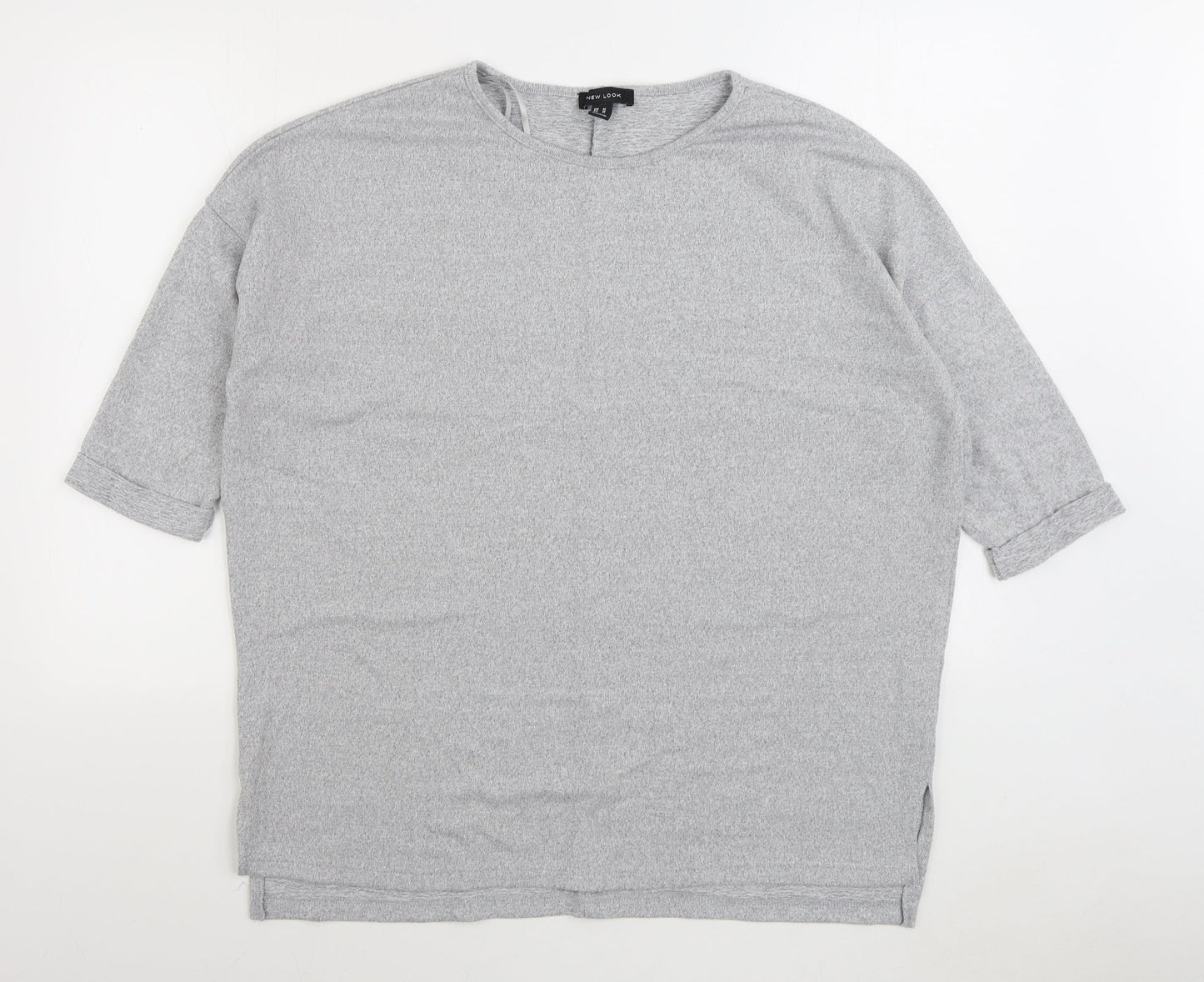 New Look Womens Grey Polyester Pullover Sweatshirt Size M Pullover