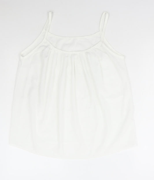 Preworn Womens White Polyester Camisole Tank Size 3XL Scoop Neck