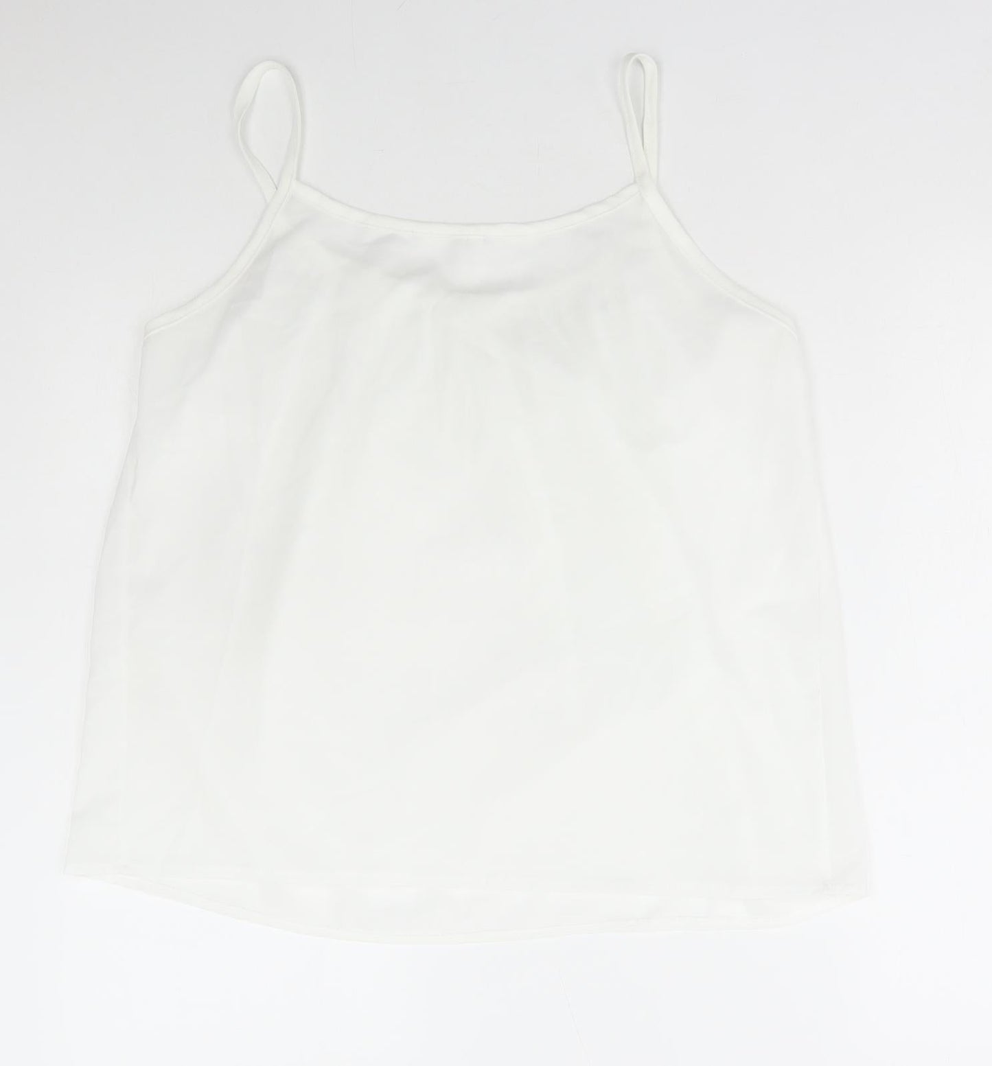 Preworn Womens White Polyester Camisole Tank Size 3XL Scoop Neck