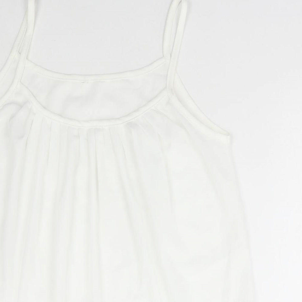 Preworn Womens White Polyester Camisole Tank Size 3XL Scoop Neck