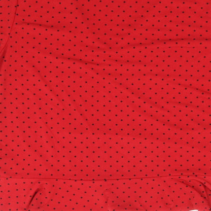 Oasis Womens Red Polka Dot Polyester Jersey T-Shirt Size M V-Neck