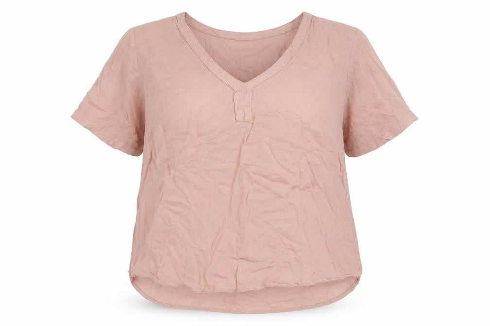 Kaffe Womens Pink Viscose Basic Blouse Size L V-Neck