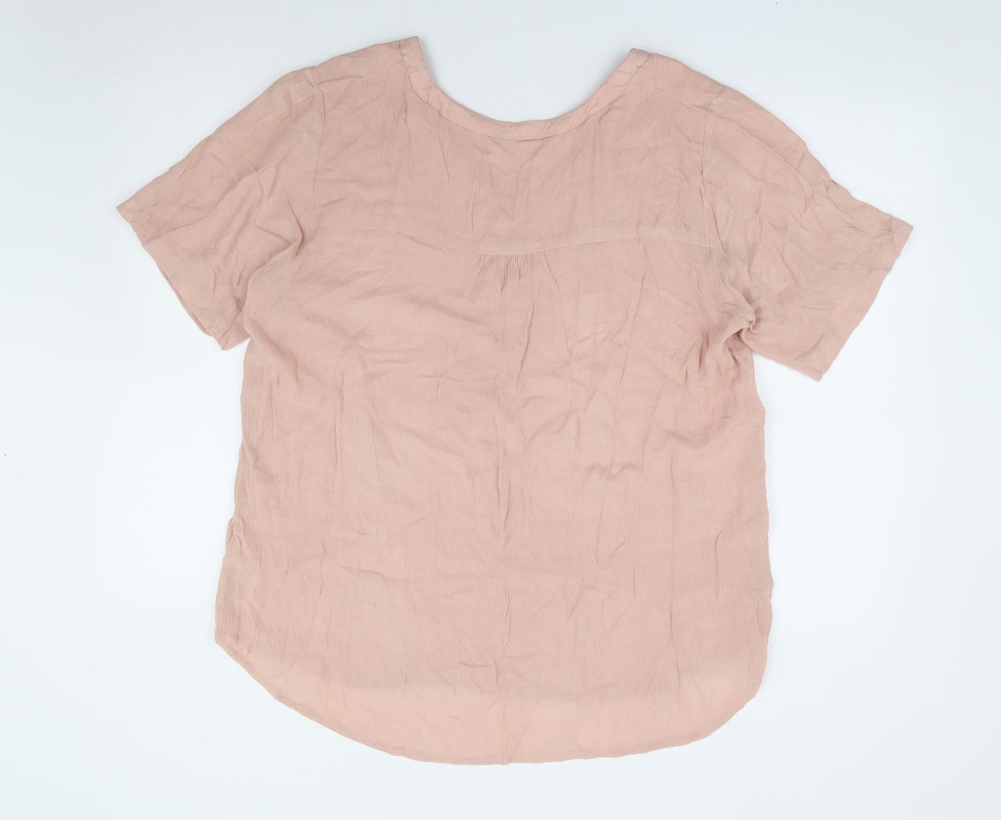 Kaffe Womens Pink Viscose Basic Blouse Size L V-Neck