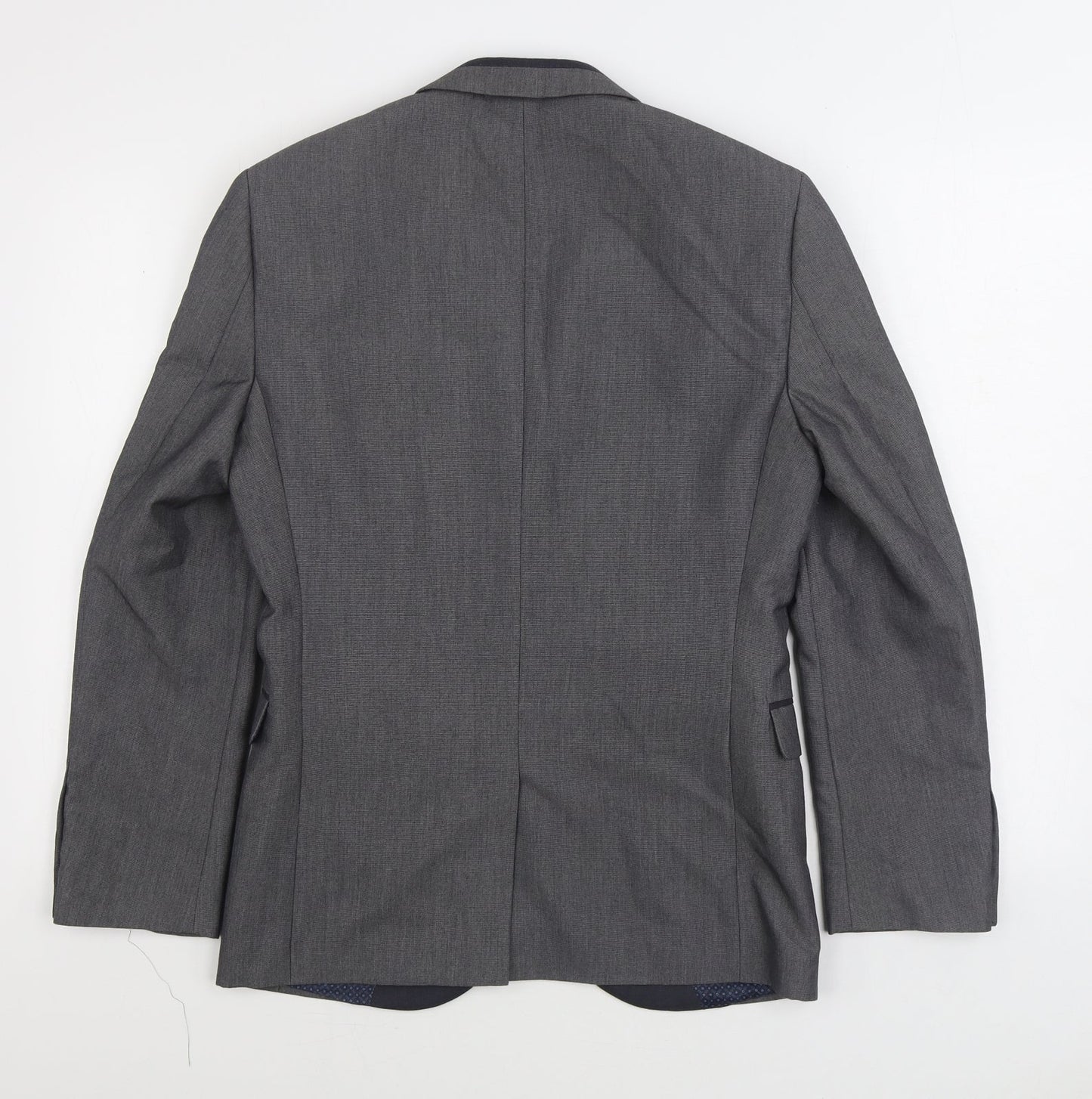 NEXT Mens Grey Polyester Jacket Suit Jacket Size 36