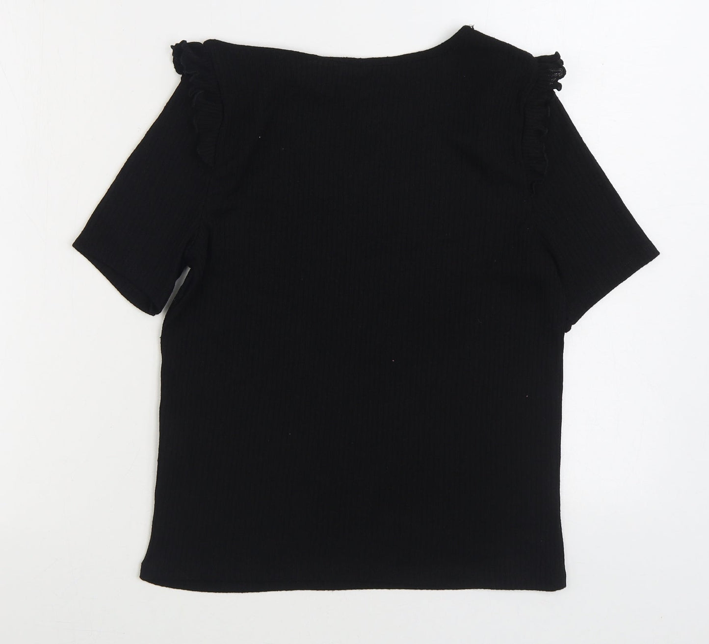 New Look Womens Black Boat Neck Viscose Pullover Jumper Size 10
