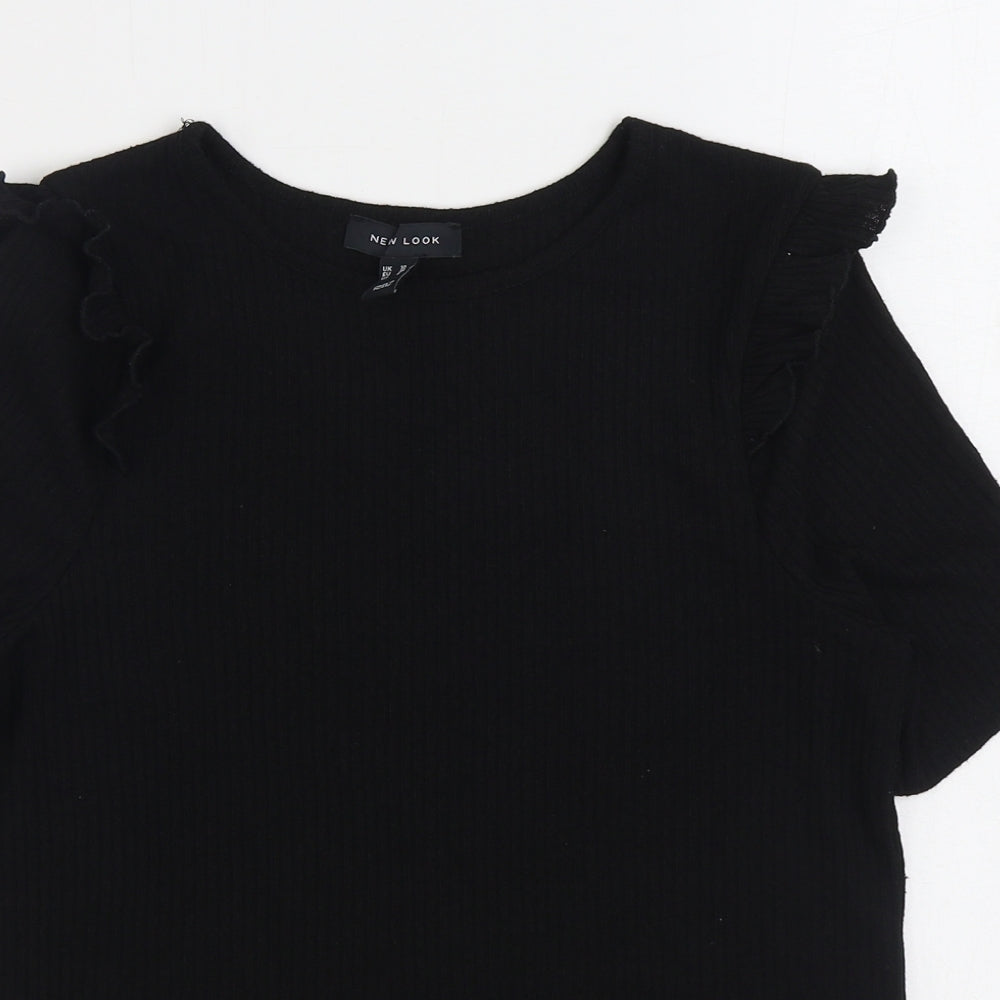 New Look Womens Black Boat Neck Viscose Pullover Jumper Size 10