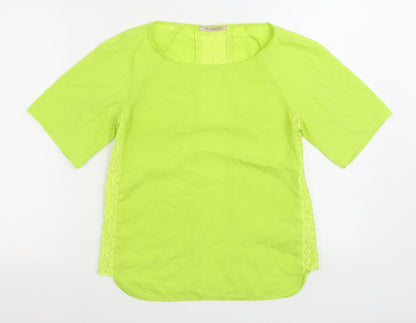Penny Black Womens Green Polyester Basic Blouse Size 10 Boat Neck