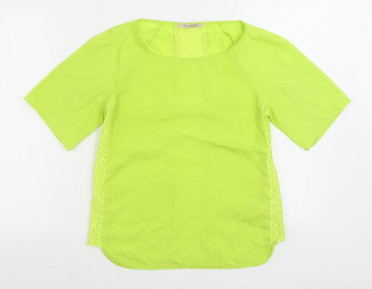 Penny Black Womens Green Polyester Basic Blouse Size 10 Boat Neck