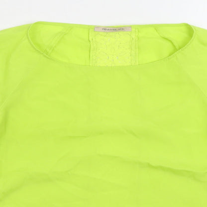 Penny Black Womens Green Polyester Basic Blouse Size 10 Boat Neck