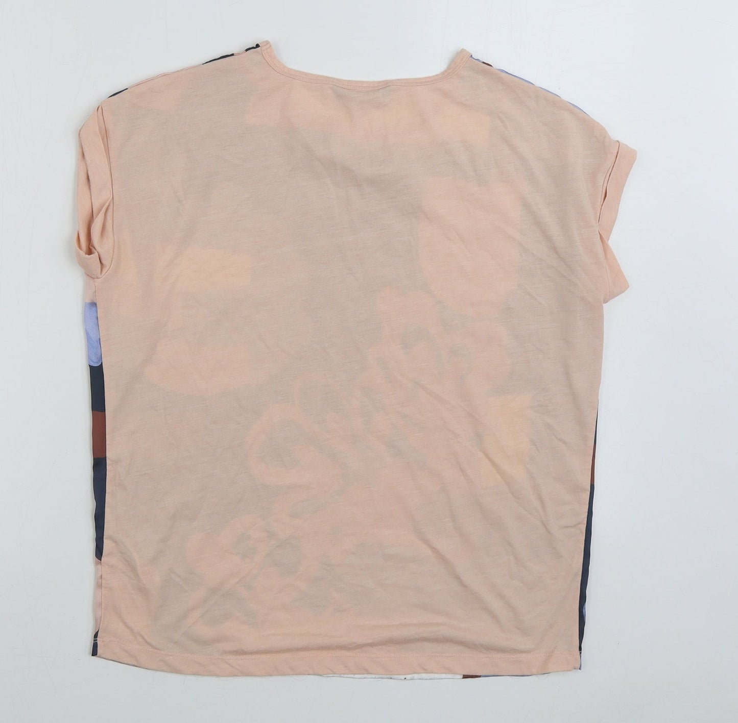 Dunnes Stores Womens Pink Geometric Polyester Basic T-Shirt Size S Boat Neck
