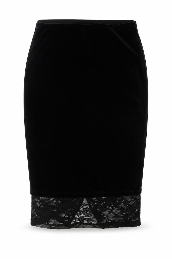 Only Womens Black Polyester Straight & Pencil Skirt Size M - Lace detail