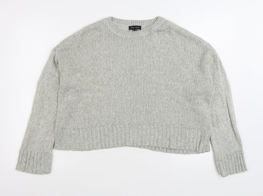 New Look Womens Grey Round Neck Acrylic Pullover Jumper Size M