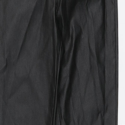 Quiz Womens Black Viscose Jegging Trousers Size 8 L29 in Regular Button