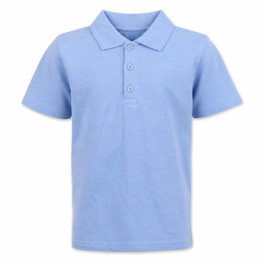 Dunnes Boys Blue Cotton Basic Polo Size 5-6 Years Collared Button