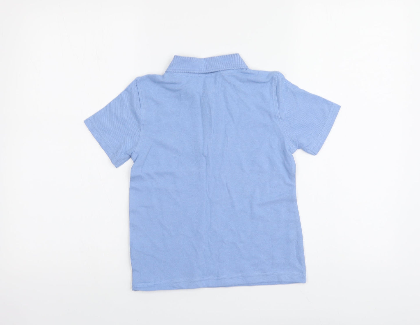 Dunnes Stores Boys Blue Cotton Basic Polo Size 5-6 Years Collared Button