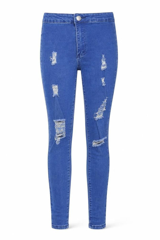 Girl Vivi Womens Blue Cotton Skinny Jeans Size 8 L29 in Regular Button