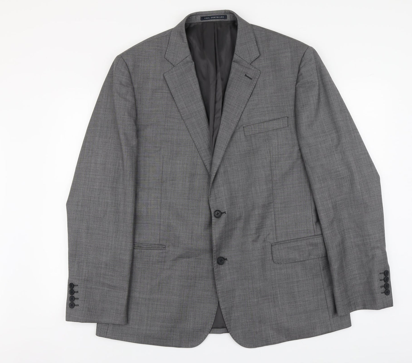 Paul Costelloe Mens Grey Wool Jacket Suit Jacket Size L