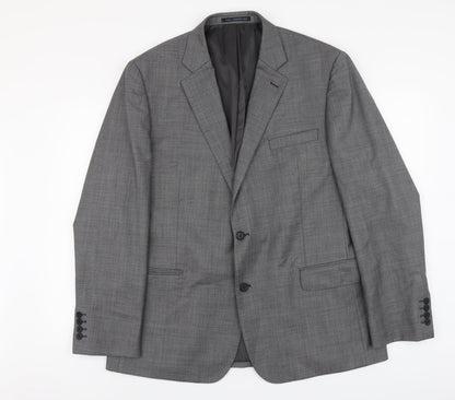 Paul Costelloe Mens Grey Wool Jacket Suit Jacket Size L