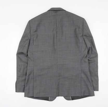 Paul Costelloe Mens Grey Wool Jacket Suit Jacket Size L