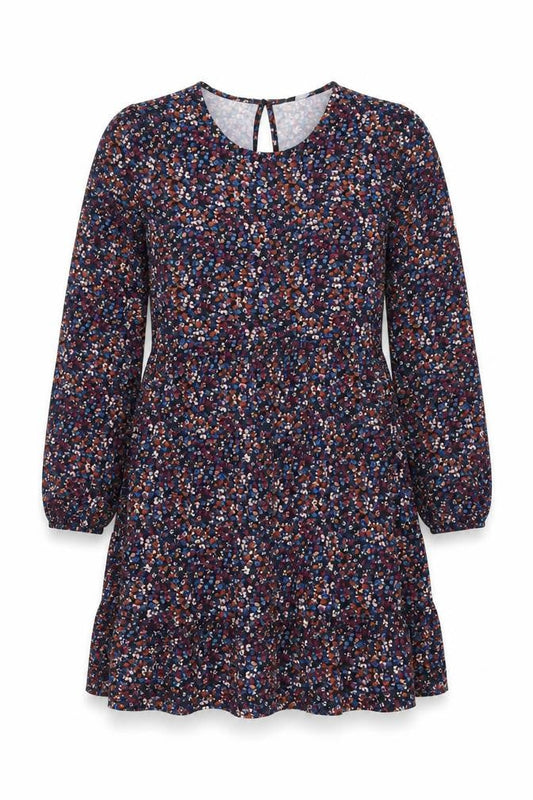 New Look Womens Multicoloured Floral Polyester A-Line Size 8 Round Neck Button