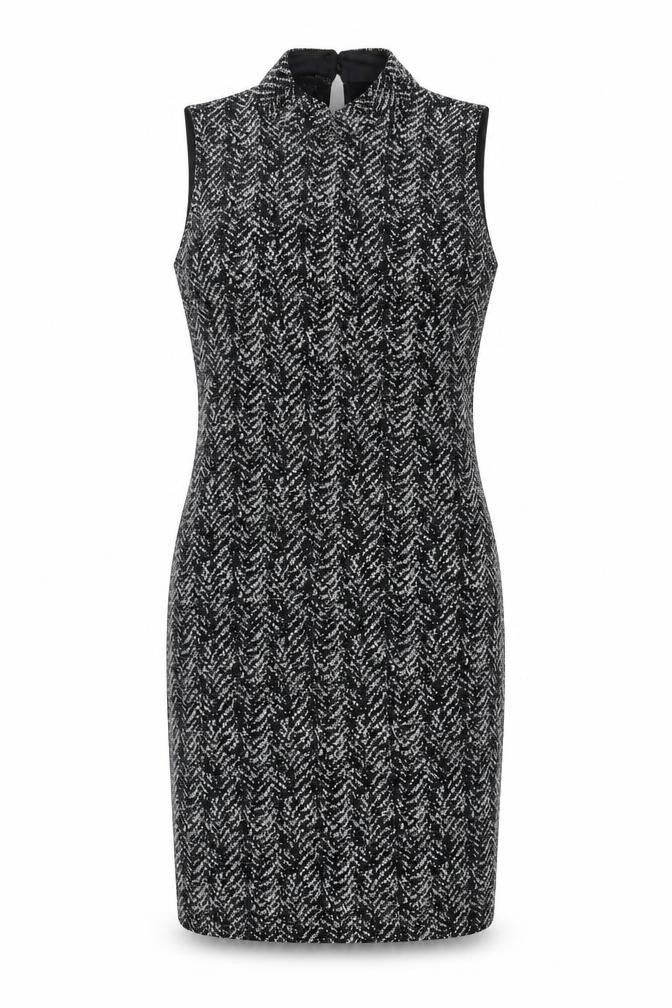 Quiz Womens Black Nylon A-Line Size 8 High Neck Button