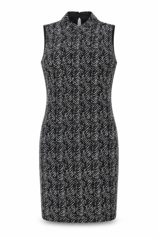 Quiz Womens Black Nylon A-Line Size 8 High Neck Button