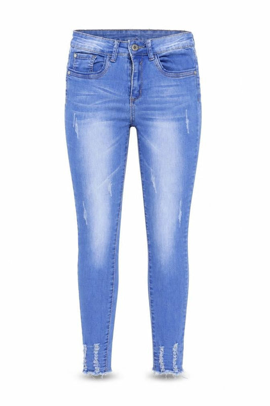 Girl Vivi Womens Blue Cotton Skinny Jeans Size S L27 in Regular Button