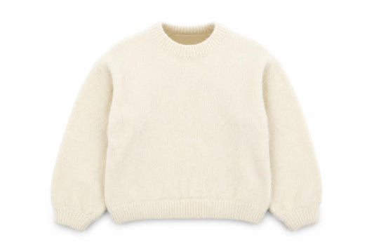 Lindex Girls Ivory Round Neck Polyester Pullover Jumper Size 10-11 Years Button