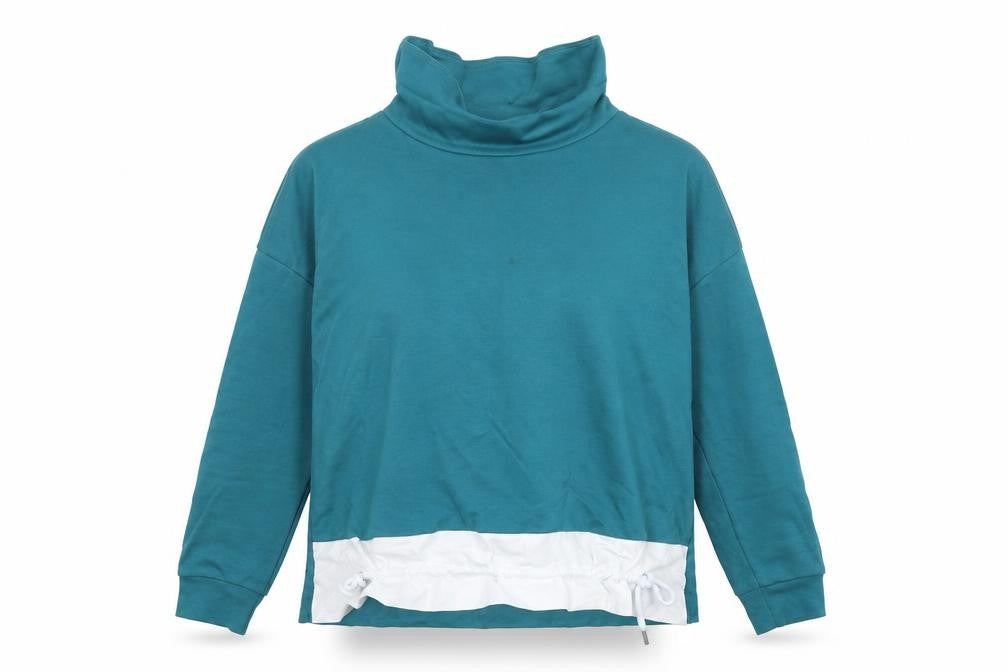Gallery Womens Blue Cotton Pullover Sweatshirt Size S