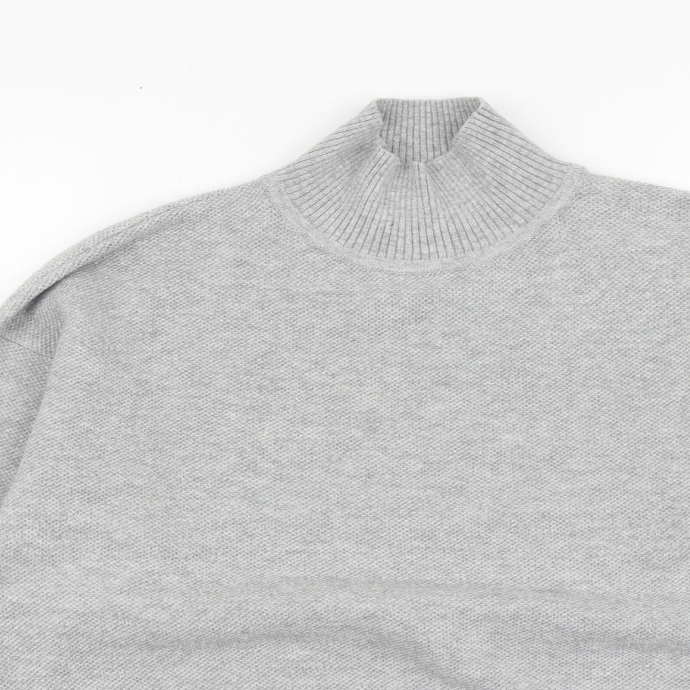 Marks and Spencer Womens Grey High Neck Polyester Pullover Jumper Size S
