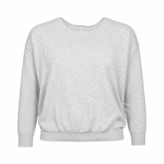 Debenhams Womens Grey Round Neck Viscose Wrap Jumper Size 10 - Key Hole Back