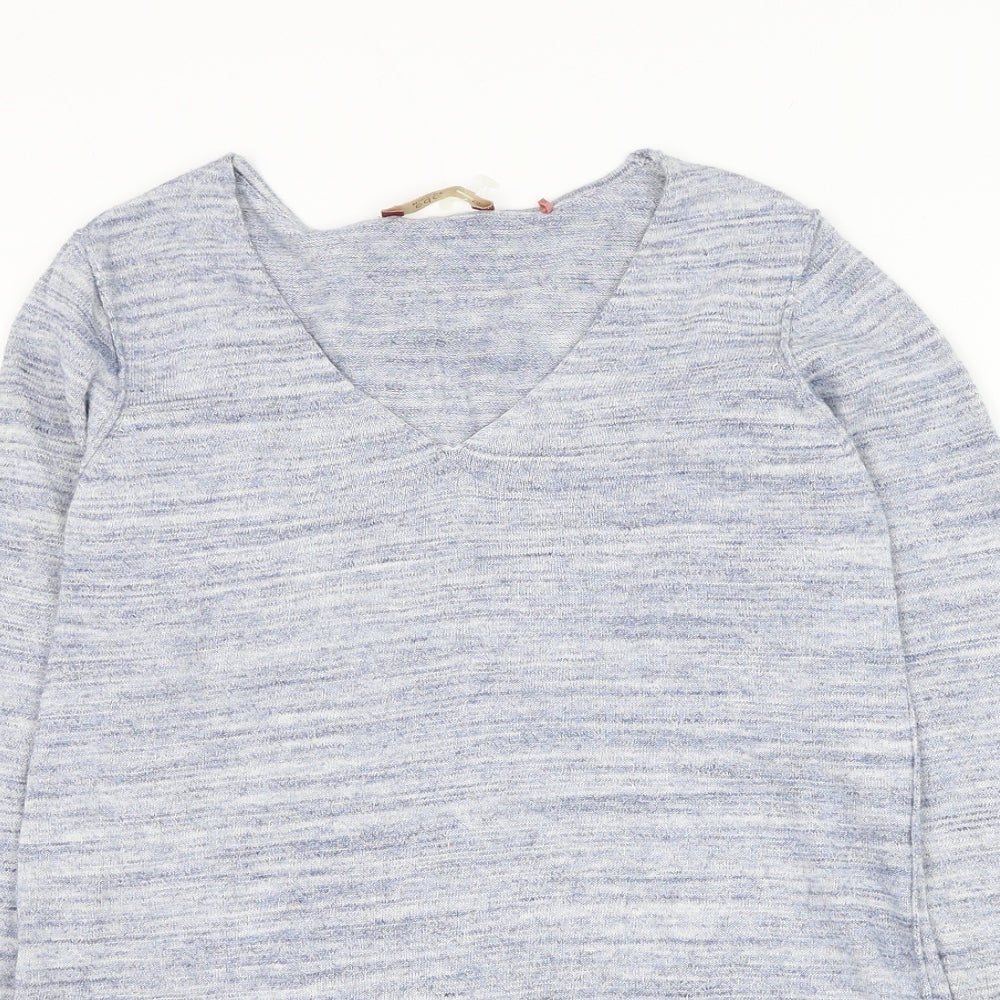 EDC Womens Blue Round Neck Polyester Pullover Jumper Size XS