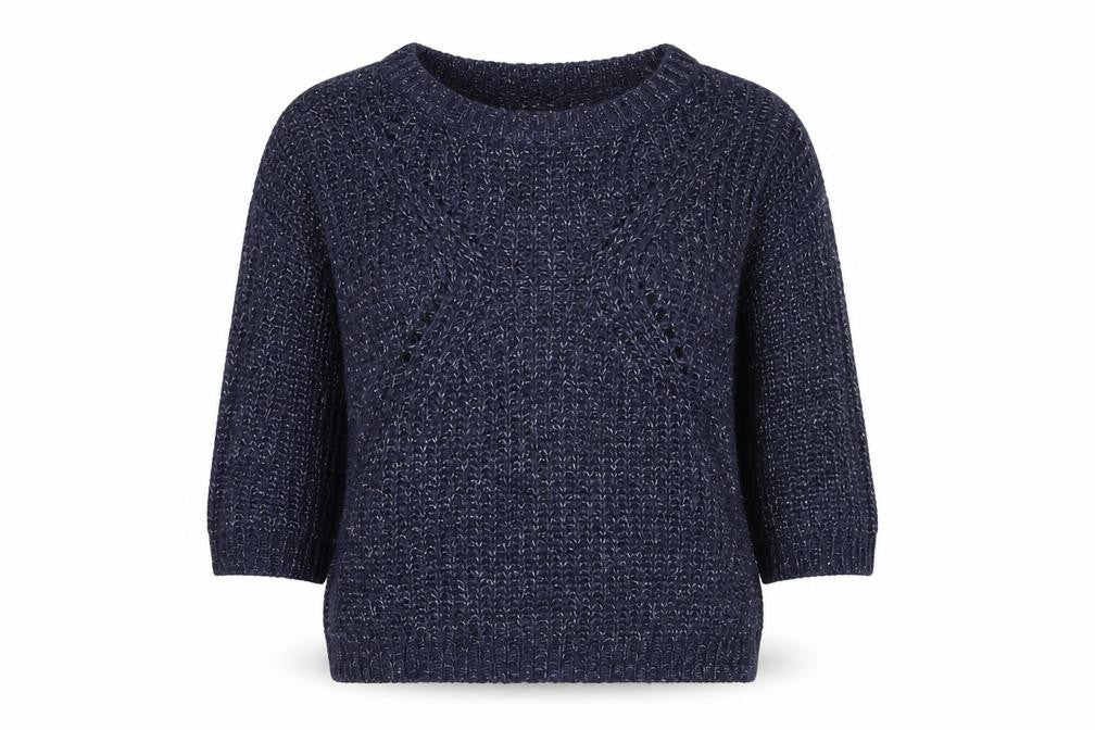 TU Womens Blue Round Neck Acrylic Pullover Jumper Size 14