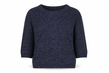 Tu Womens Blue Round Neck Acrylic Pullover Jumper Size 14
