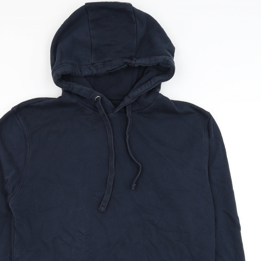 F&F Mens Blue Cotton Pullover Hoodie Size S